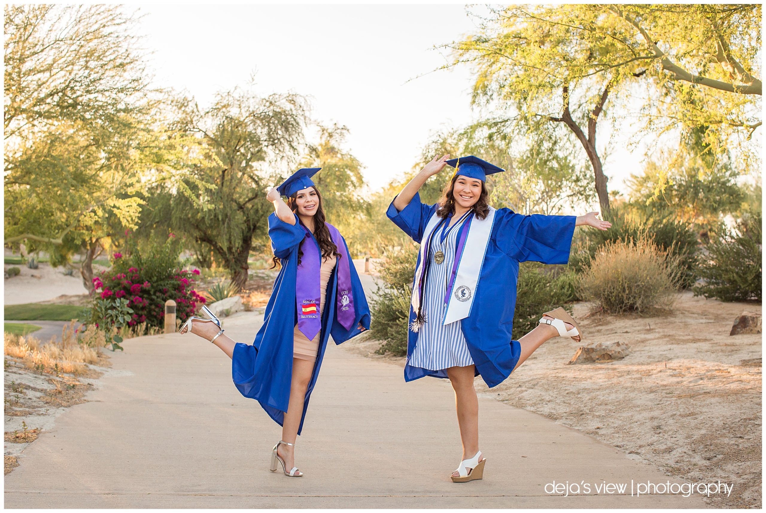 Graduation cap throwing in Rancho Mirage